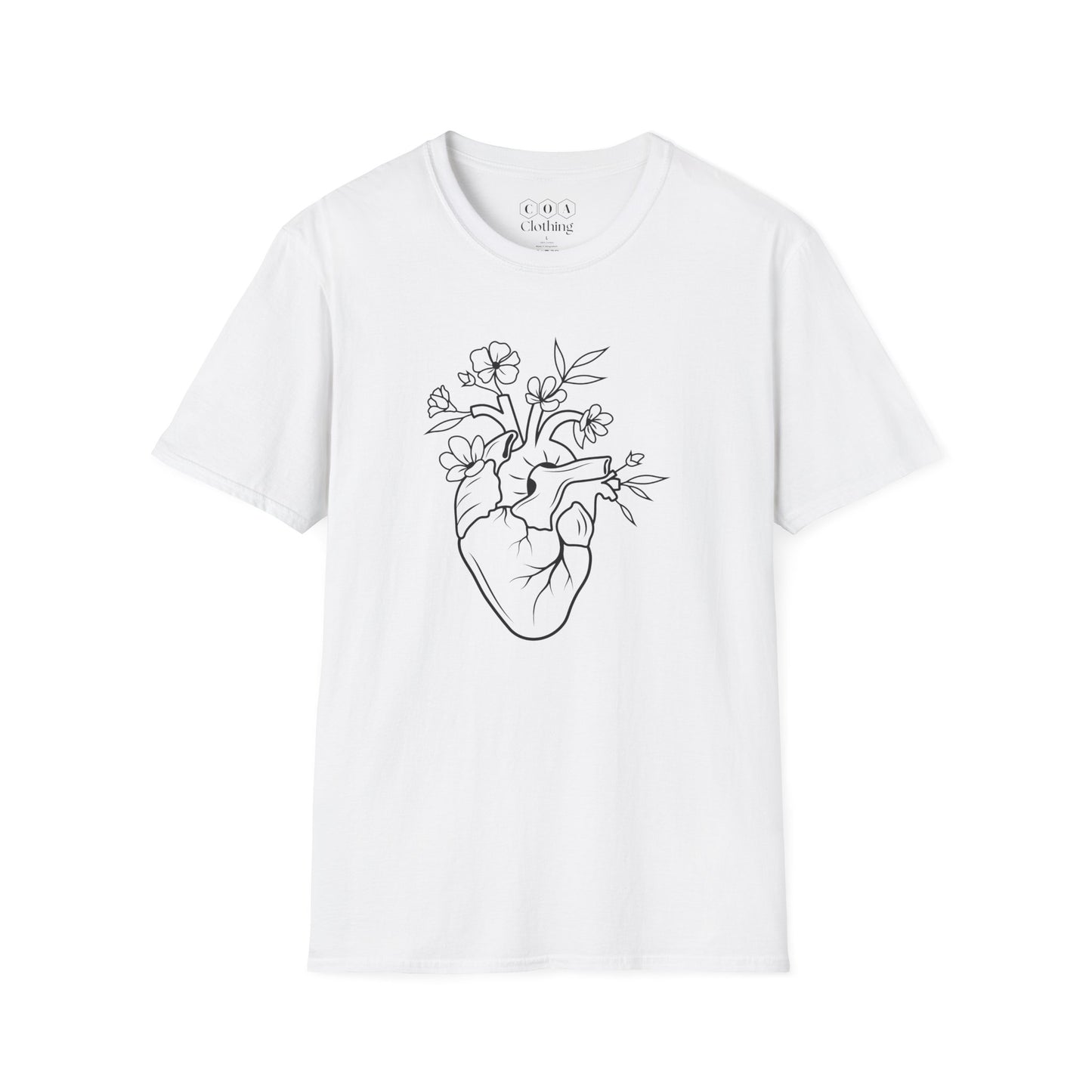 Minimalistic Heart and Flowers T-shirt