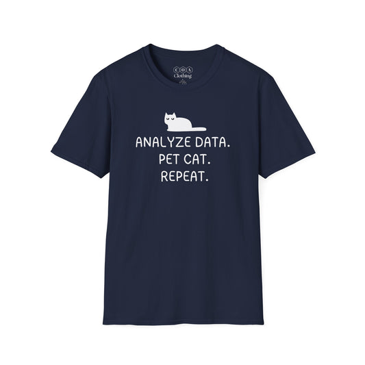 Analyze Data. Pet Cat. Repeat. T-shirt