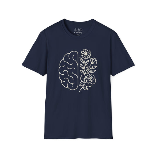 Minimalistic Brain and Flower T-shirt