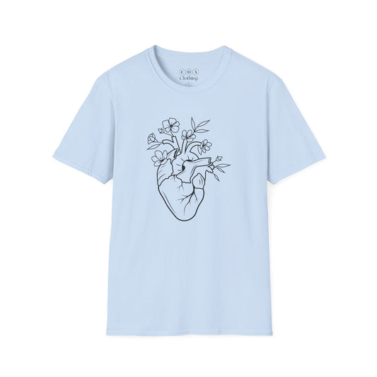 Minimalistic Heart and Flowers T-shirt